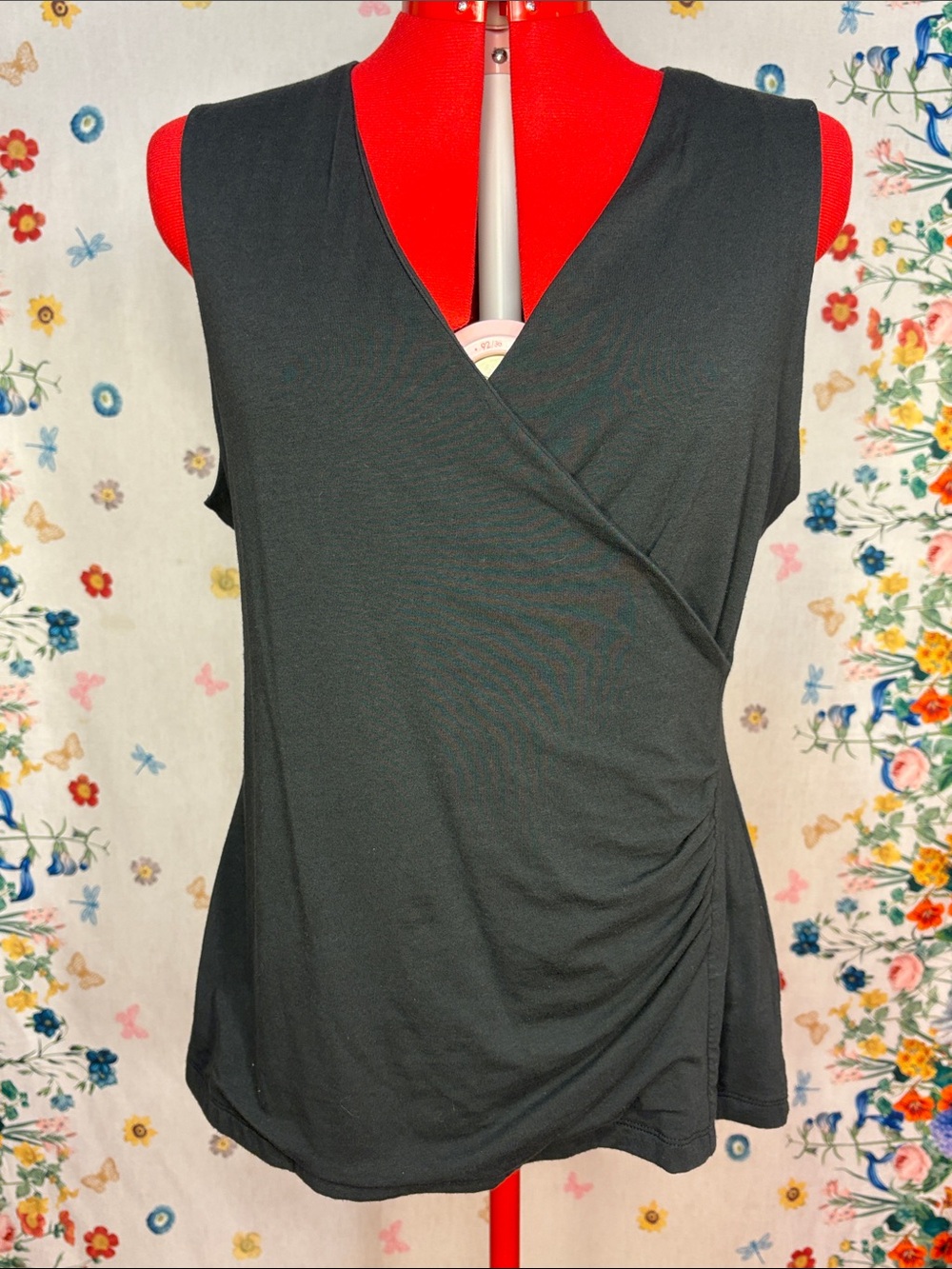 Soft Surroundings - Black Sleeveless Wrap-Front Camisole